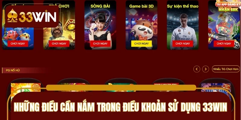 Những điều cần nắm trong điều khoản sử dụng 33WIN