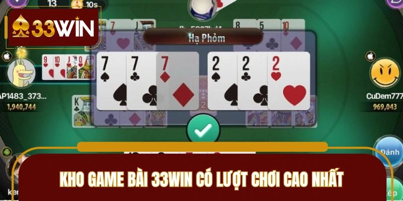 Các tựa game bài 33WIN nổi bật tại nền tảng